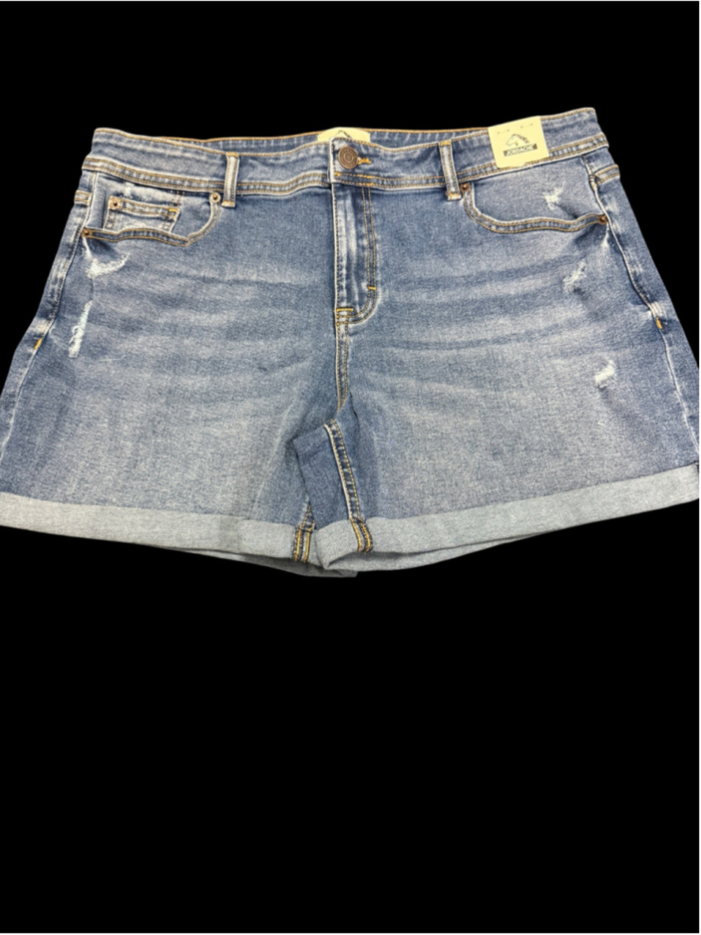 Women's Jordache Blue Jean Shorts Size 14 with Gold Stitching